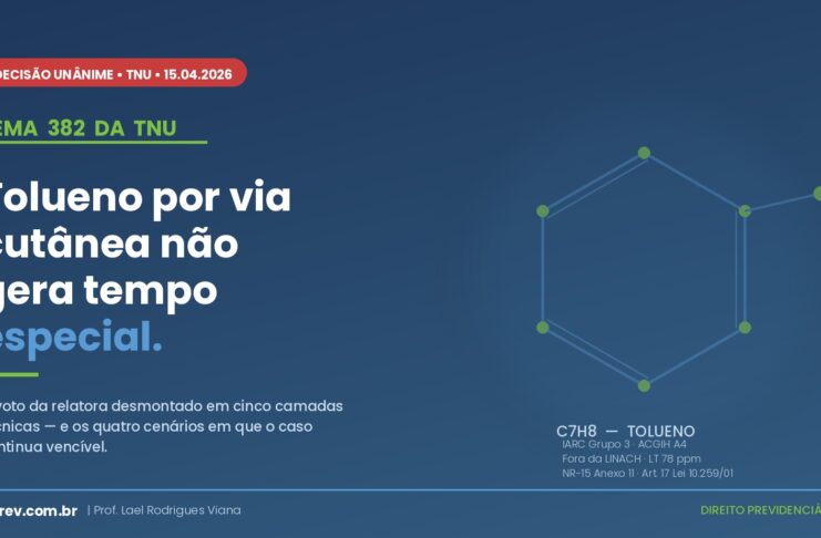 Capa do artigo sobre o Tema 382 da TNU com molécula de tolueno