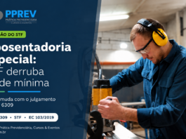 Aposentadoria especial: STF derruba idade mínima (ADI 6309) Trabalhador de indústria com protetor auricular operando máquina, ilustrando a aposentadoria especial julgada pelo STF na ADI 6309